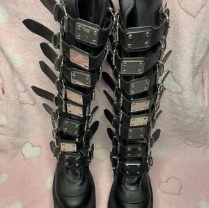 Demonia Knee high platforms